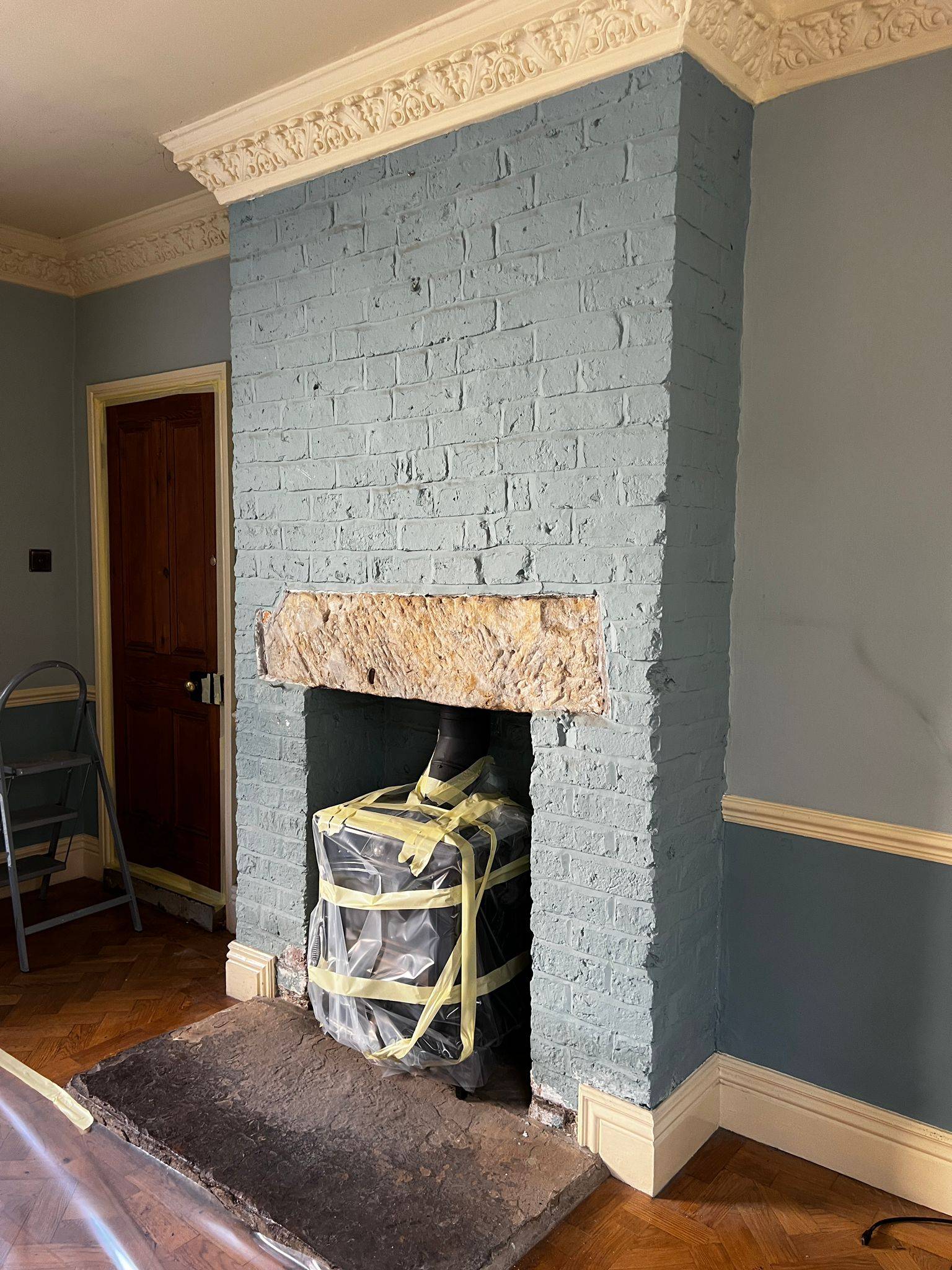 Victorian Kitchen Fireplace Brick Restoration before — Sandblasting Northampton | Brick Cleaning Fireplaces restoration service