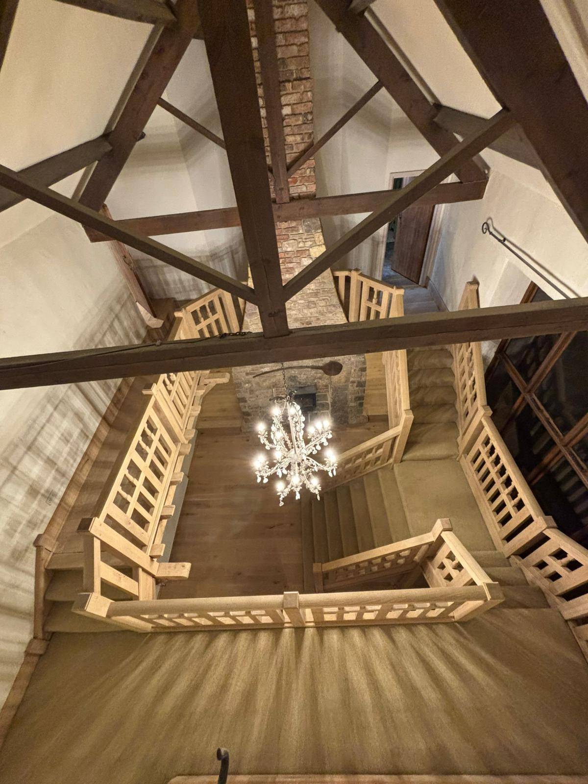 Top-down view of restored staircase