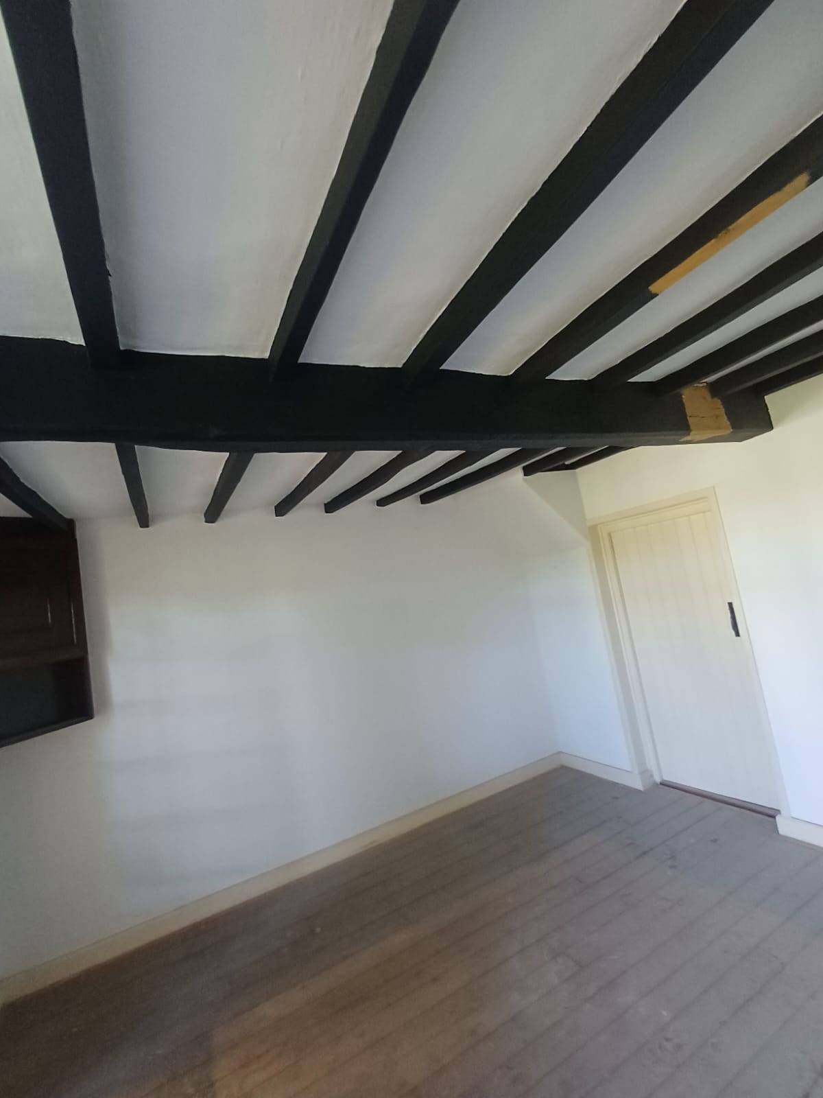 Restored oak beams after sandblasting