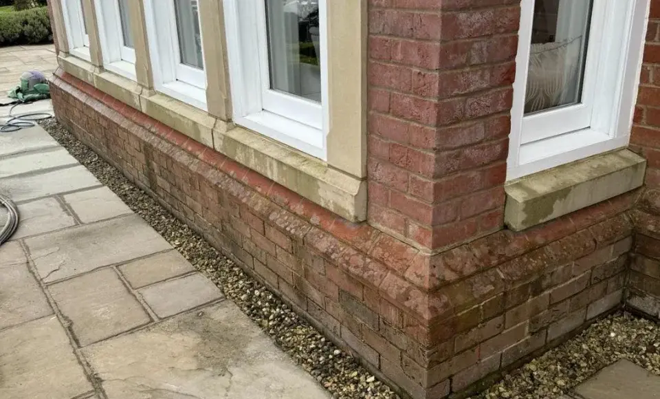Brick cleaning before and after