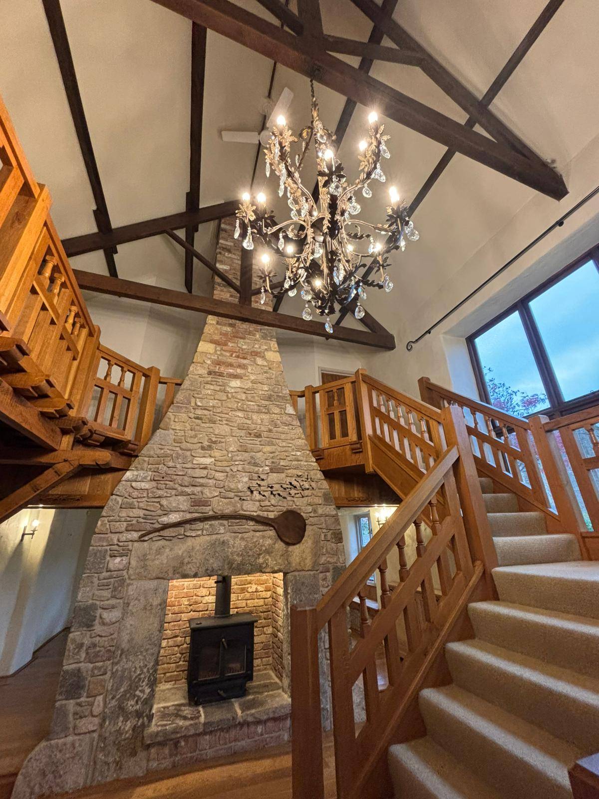 Grand Staircase Uplift before — Sandblasting Northampton | STAIRCASES & LANDINGS restoration service